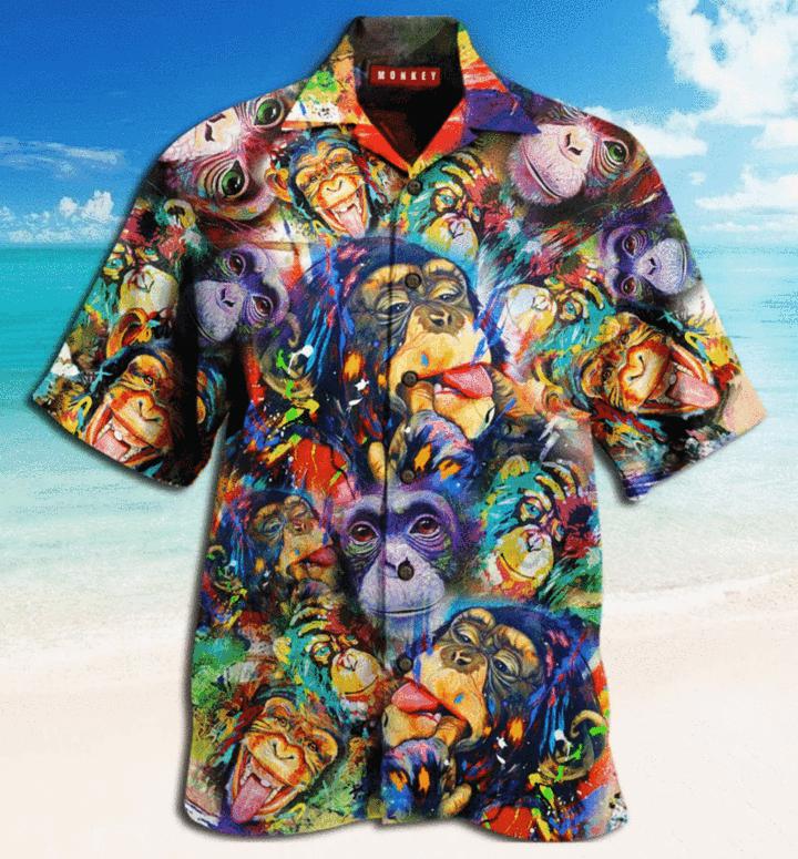 Amazing Colorful Art Gorillas Hawaii Shirt For Men And Women Ha28198