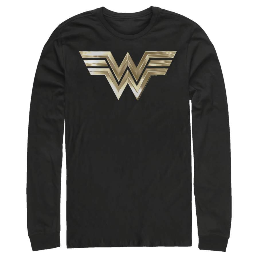 Wonder Woman 1984 Men’s Metallic Logo  Long Sleeve Shirt