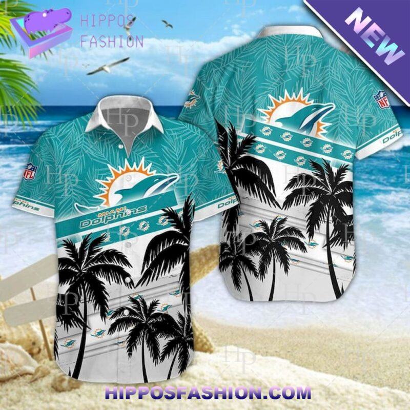 Miami Dolphins Palm Trees Hawaiian Shirt