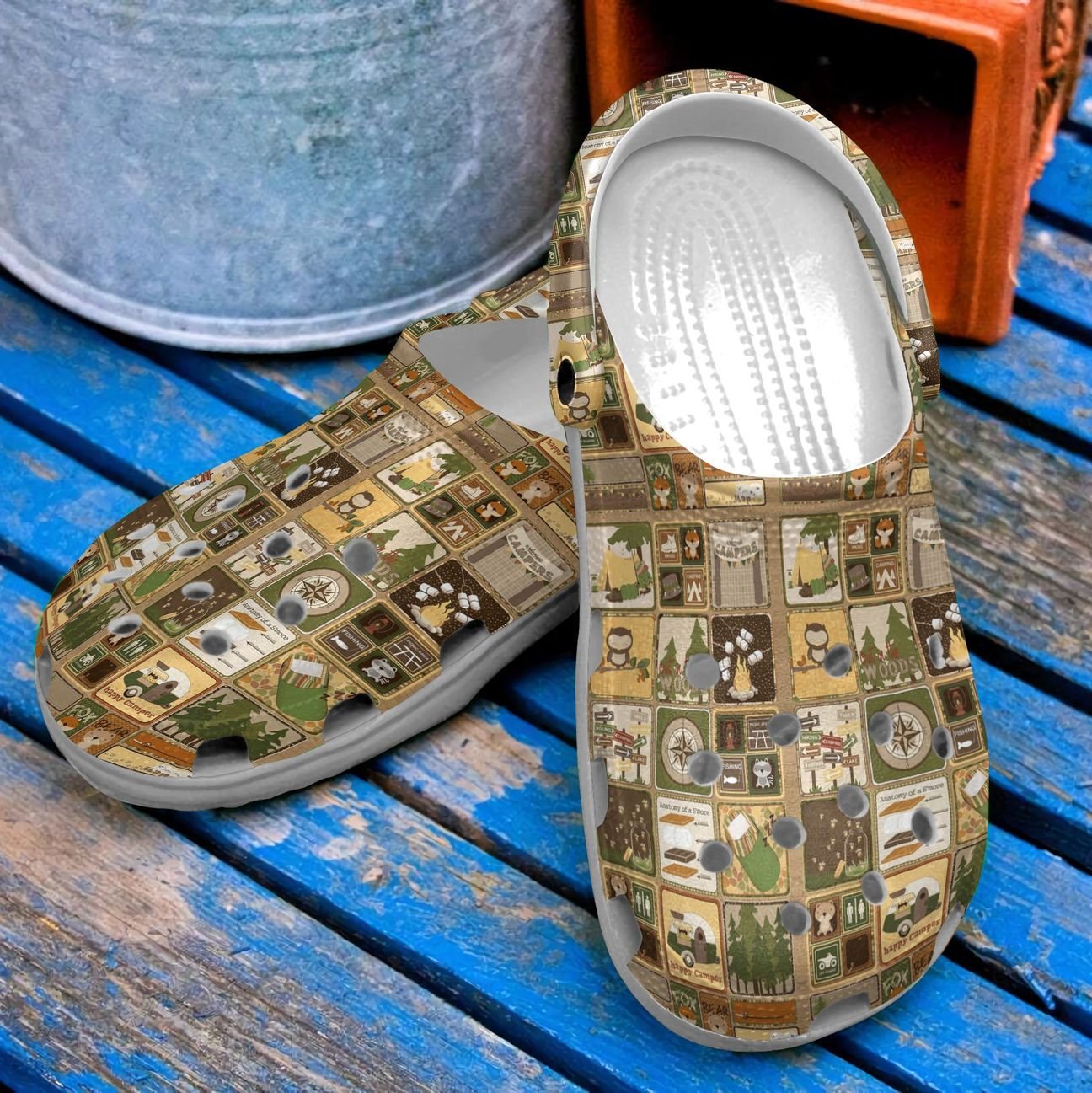 Camping Personalized Clog, Custom Name, Text, Color, Number Fashion Style For Women, Men, Kid, Print 3D Happy Life