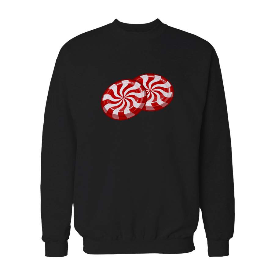 Peppermint Candy Jack Red White Stripes Mint Cane Rock Graphic Sweatshirt