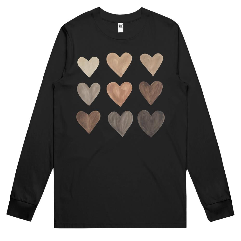 Melanin Heart Black History Pride Valentines Day Long Sleeve T Shirts