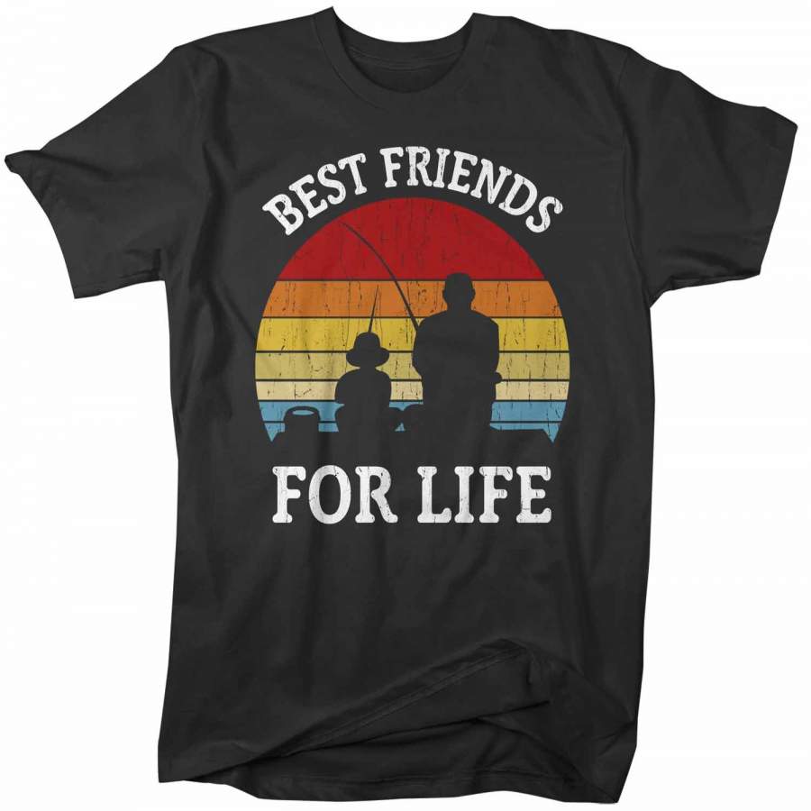 Men’s Fishing T Shirts Matching Father Son Best Friends For Life Shirts Father’s Day Gift Idea Vintage Shirt