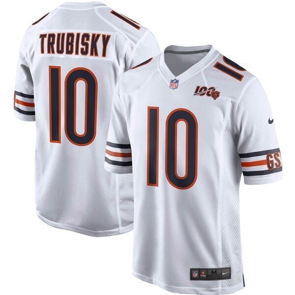 Mitchell Trubisky Chicago Bears 100Th Season Game Jersey White 2019