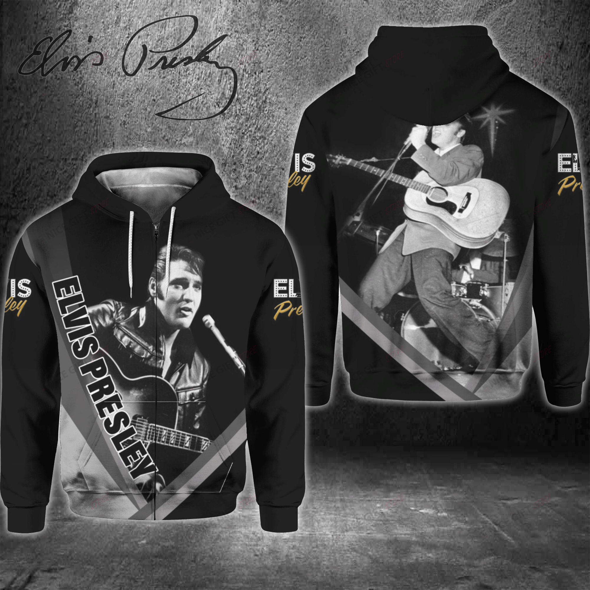 Elvis Presley Zip Hoodie 3D 3Zh-N8G3