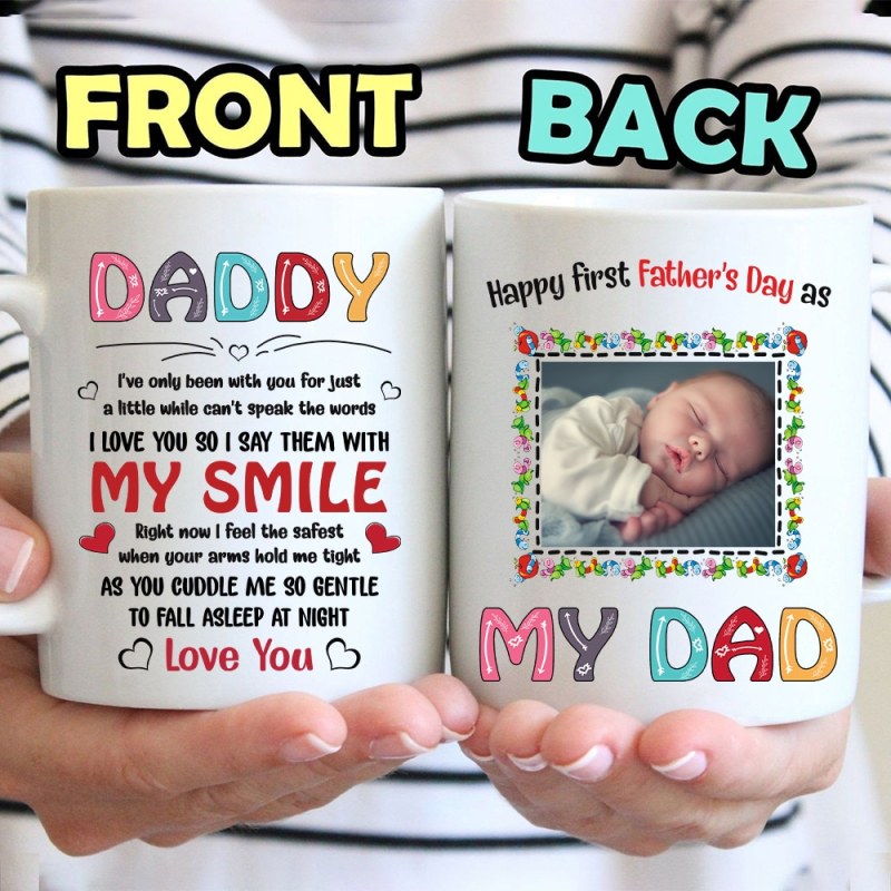 Happy First Father’S Day As My Dad Ultrasound Photo Personalized Mug For New Dad