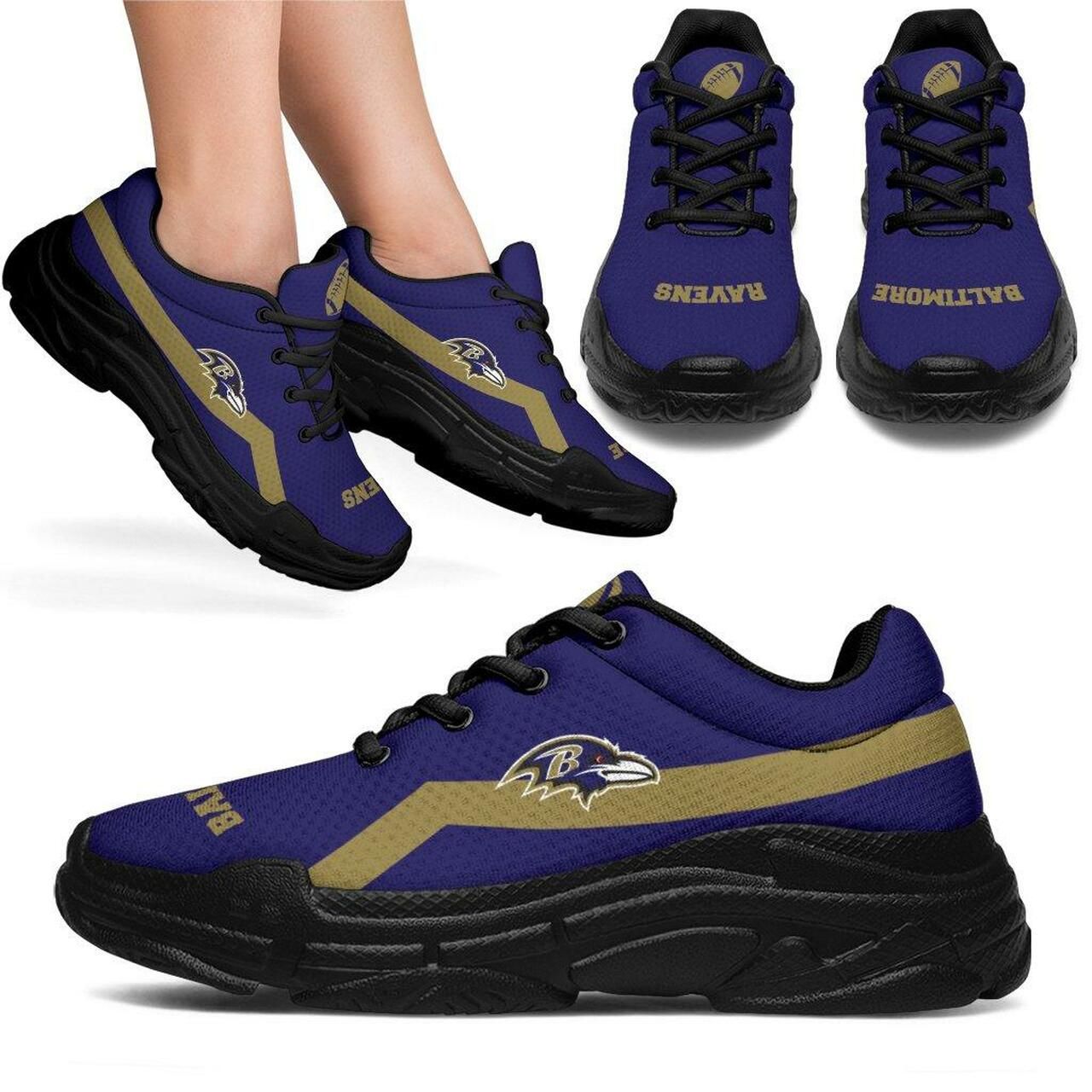 Baltimore Ravens Sneakers With Line Shoes Edition Chunky Sneaker Running Shoes For Men, Women Shoes15808