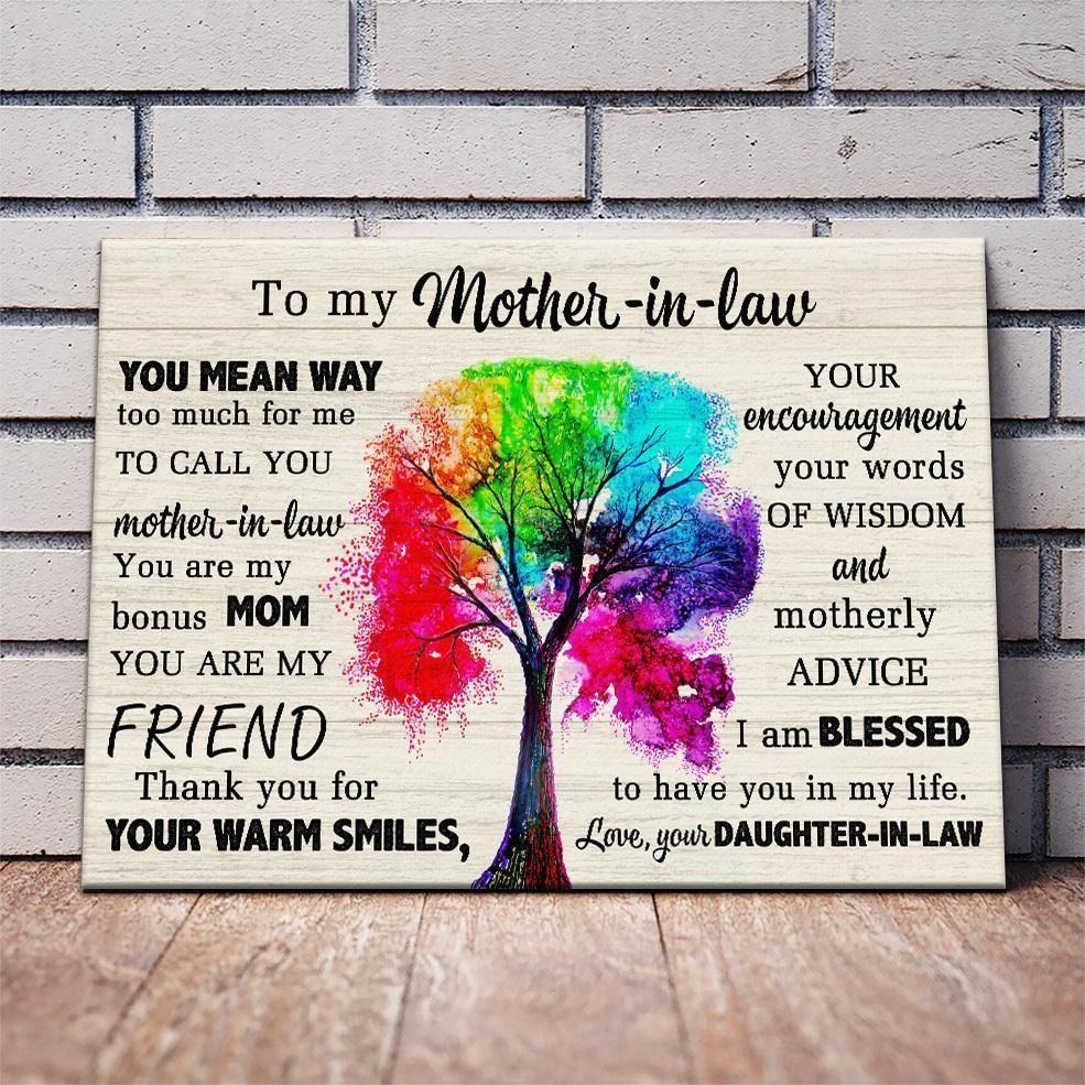 You Mean Way Too Much For Me Message Daughter In Law Gift To Mother In Law Mother’s Day Gift Canvas