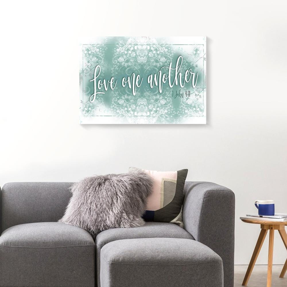 Canvas Prints Love One Another Scripture Pattern Christian Wall Art Canvas Wall Art Home Decor