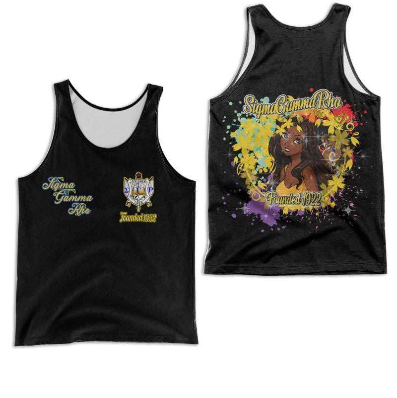 Sorority Tank Top – Sigma Gamma Rho Girl And Flowers Racerback Tank