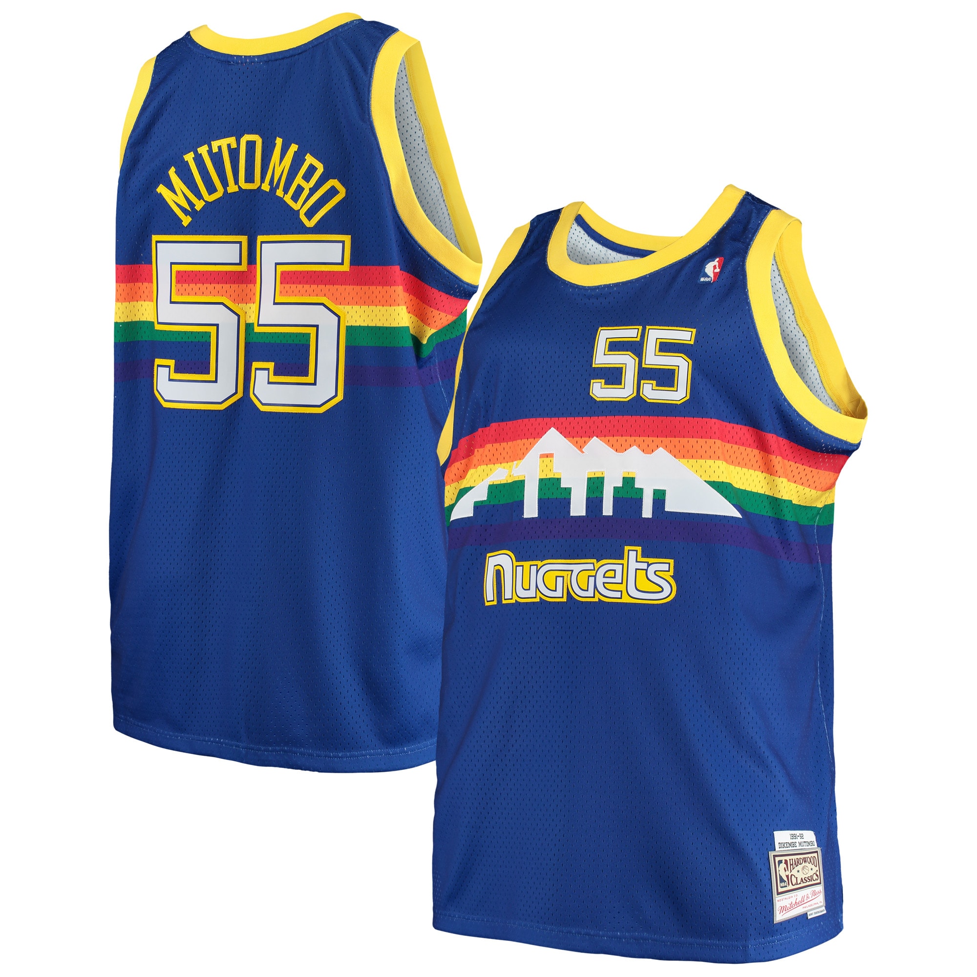 Men's Mitchell & Ness Dikembe Mutombo Royal Denver Nuggets Big & Tall Hardwood Classics Jersey