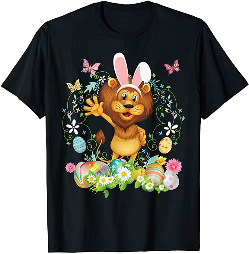 Bunny Lion Happy Easter Day Lover Egg Hunt Lovely Cute T-Shirt