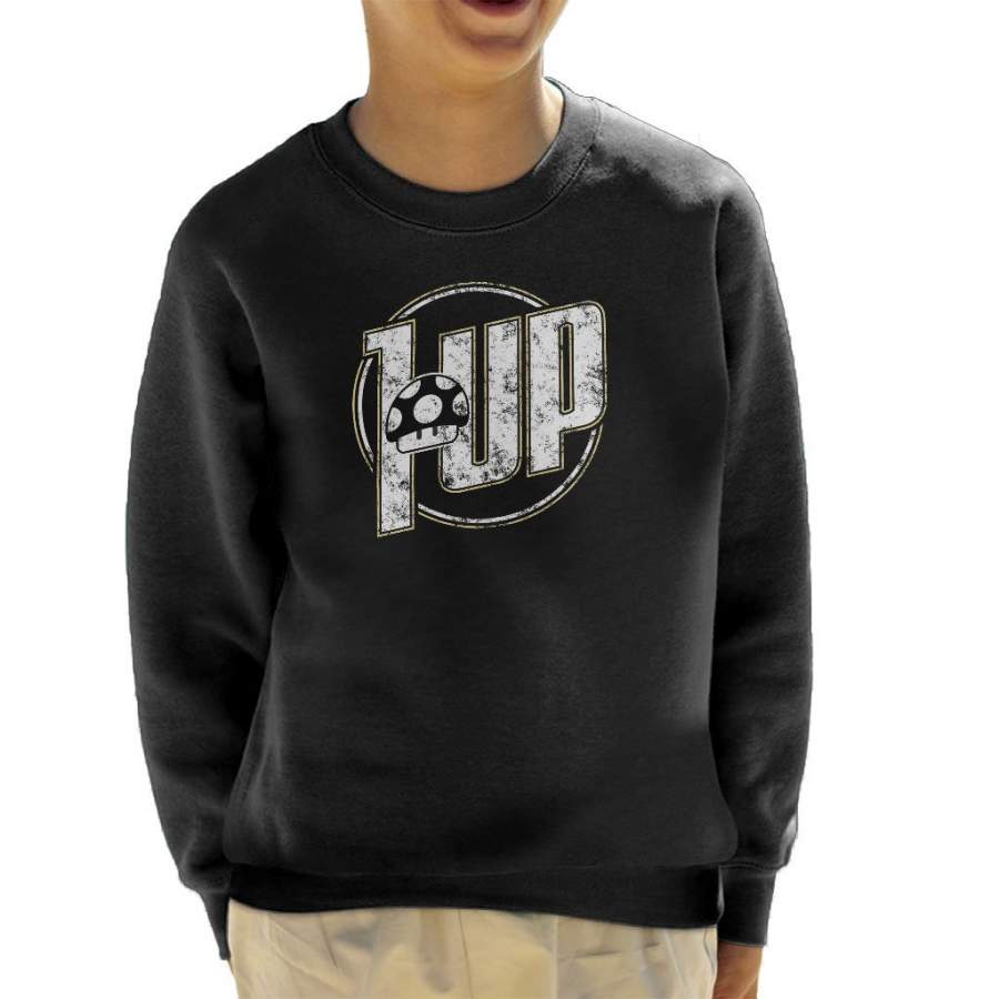 Super Mario 1 Up 7Up Logo Kid’s Sweatshirt