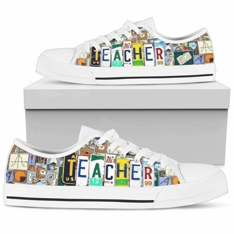 Teacher Sneakers Women Low Top Shoes Teacher Gift Idea Low Top Shoes Limited Edition Moderndaydecors Fashion