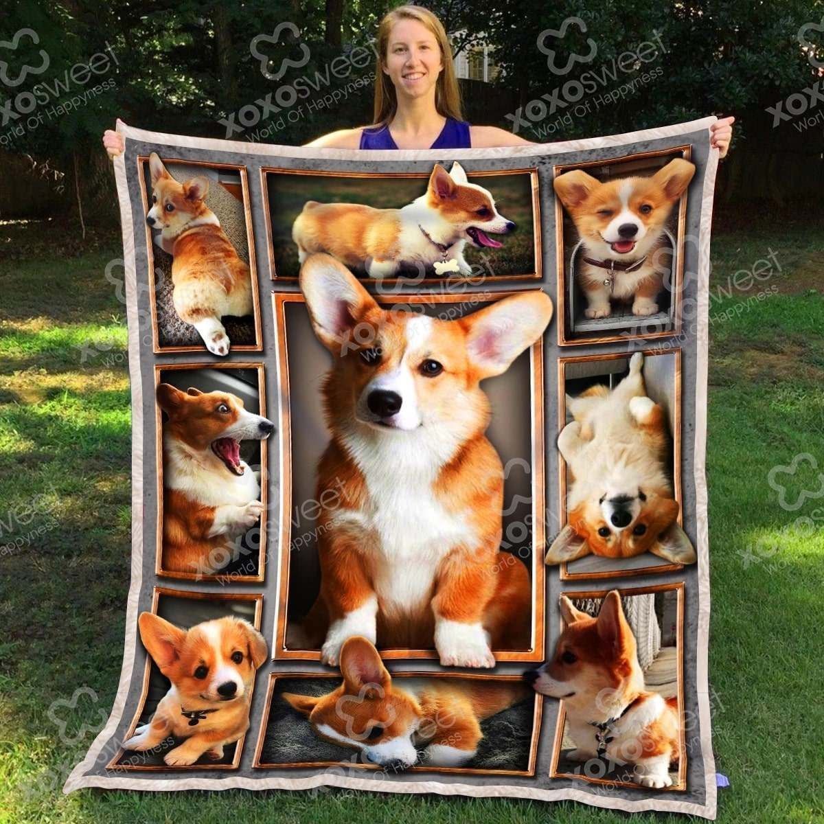 Corgi Guz Guz Guz 3D Customized Quilt