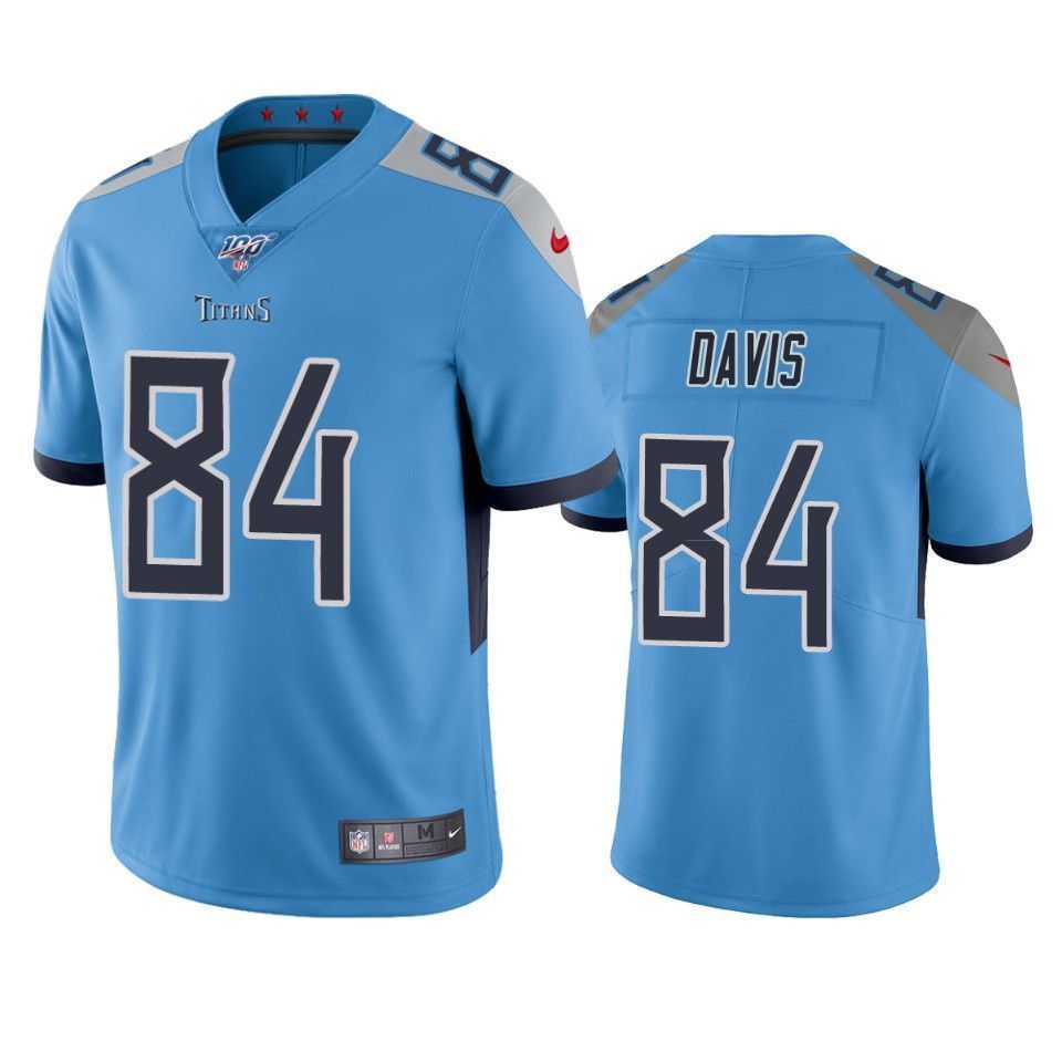 Tennessee Titans Corey Davis Light Blue 100Th Season Vapor Limited 3D Jersey