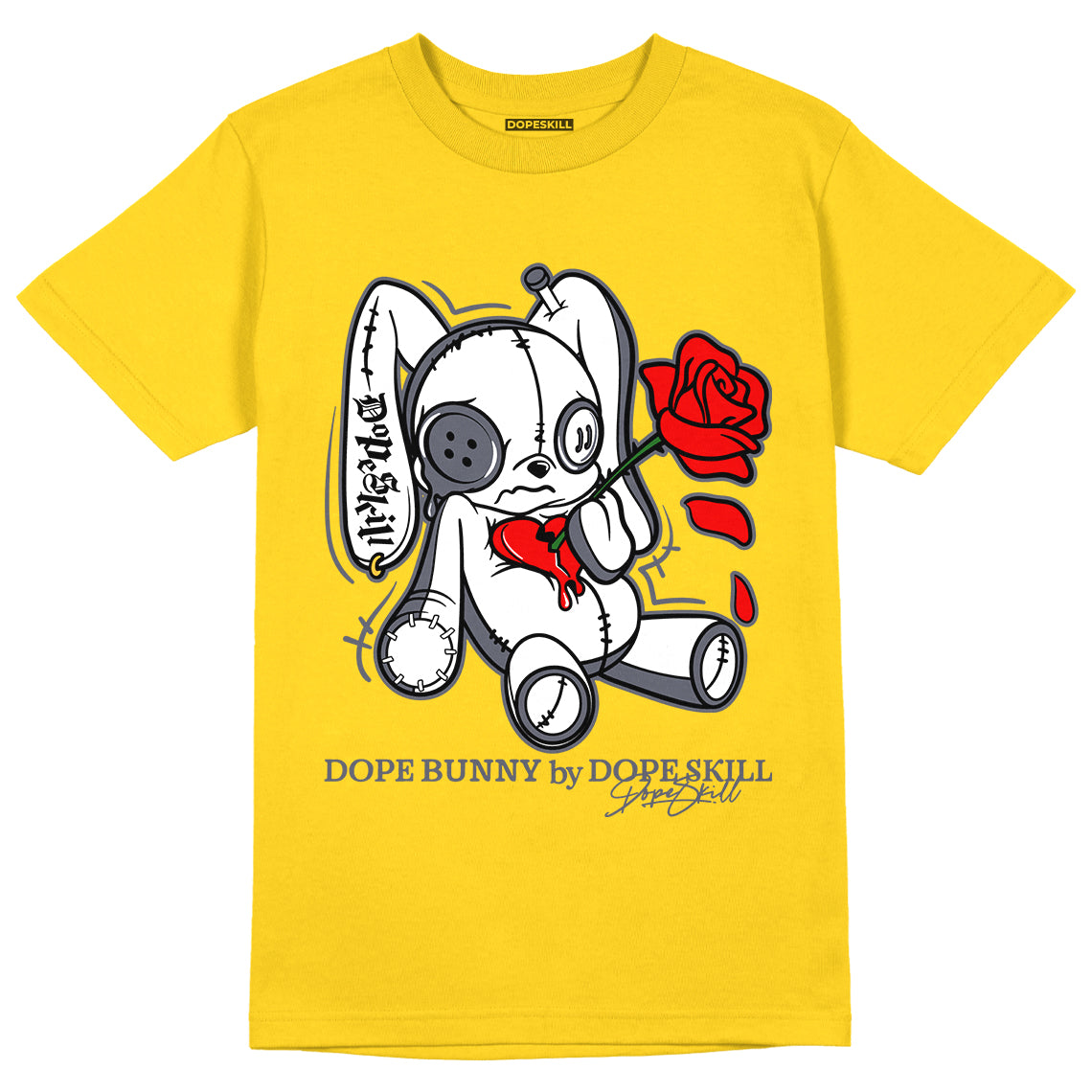 Jordan 4 Lightning Dopeskill Tour Yellow T-Shirt Dope Bunny Graphic