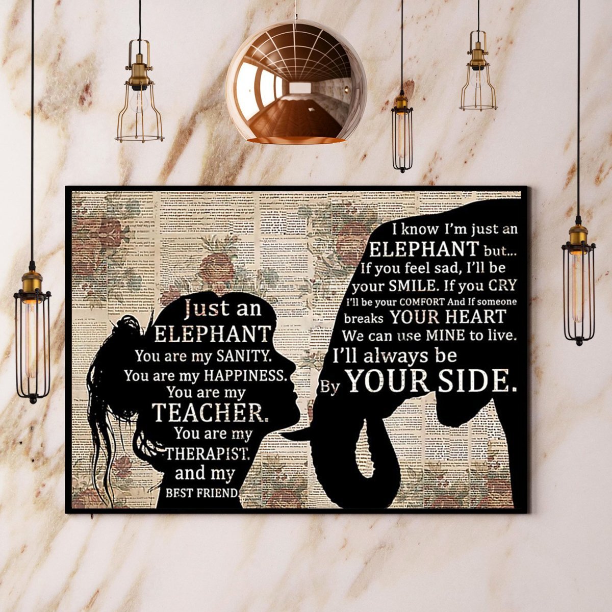 Just An Elephant You Are My Sanity You Are My Happiness  Poster No Frame