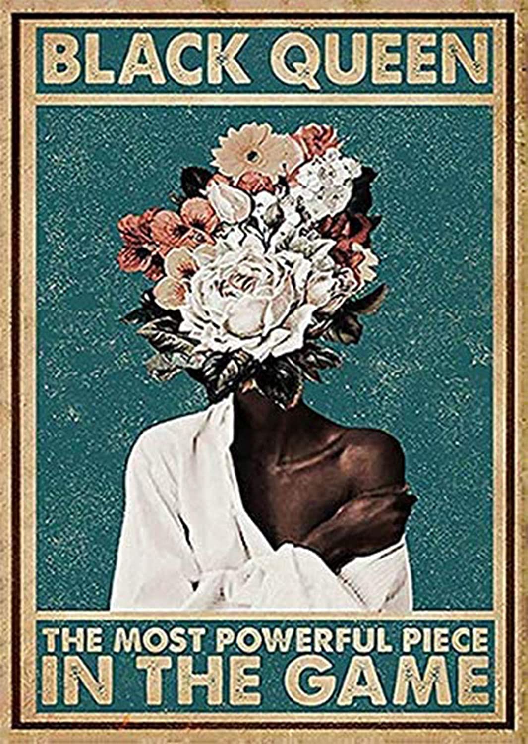 Vintage Flower Black Queen The Most Powerful Piece In The Game Poster Print Home De Best Birthday On Christmas