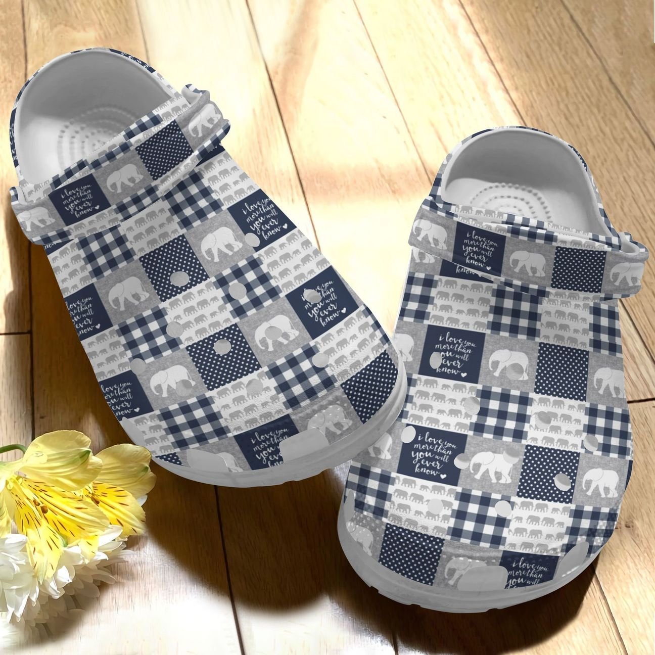 Elephant Personalize Clog, Custom Name, Text, Fashion Style For Women, Men, Kid, Print 3D I Love You