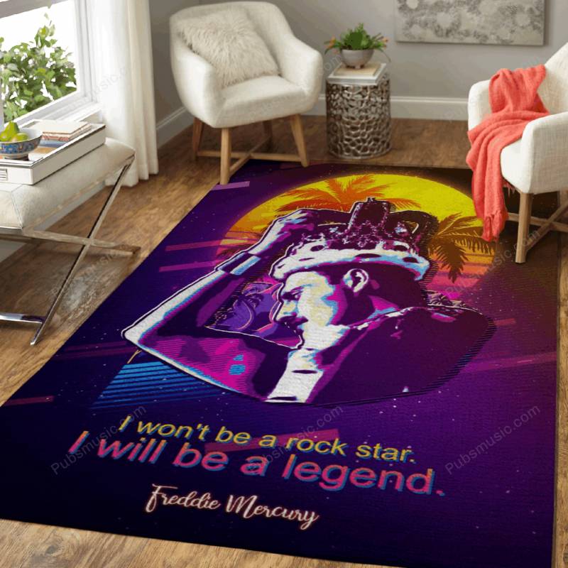 Freddie Mercury   – Retro Quote 80S Area Rug Carpet