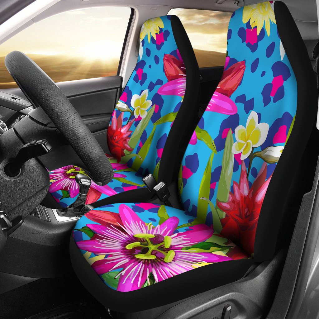 Animal Print And Flowers Car Seat Cover