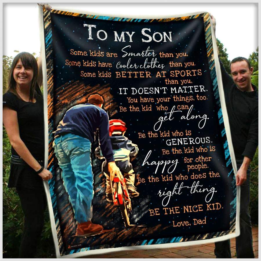 Dad Gift For Son Blanket Be The Nice Kid