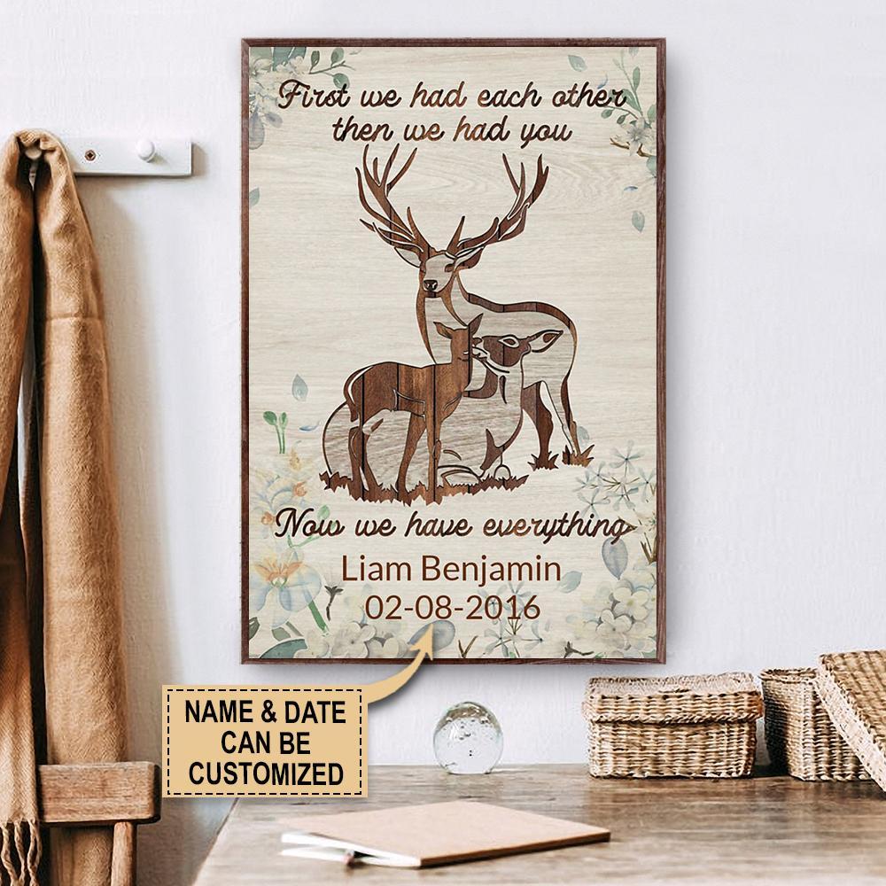 Aeticon Gifts Personalized Deer First We Had Each Other Canvas Mom Dad Gift Home Decor