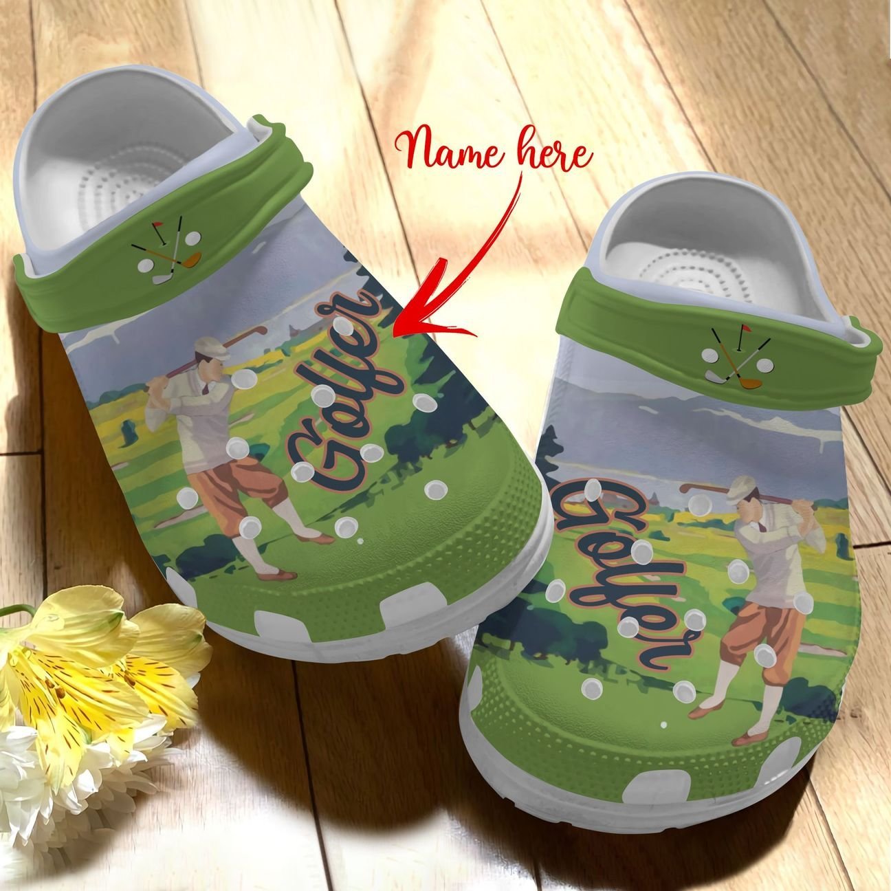 Golf Personalized Personalize Clog, Custom Name, Text, Fashion Style For Women, Men, Kid, Print 3D Golfer