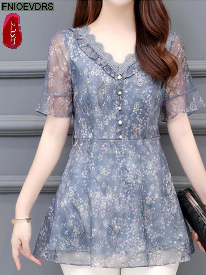 2022 Women Elegant Office Lady Retro Vintage Loose Peplum Ruffles Tops Flower Floral Lace Long Tunic Basic Shirt Blouses 7826 alx