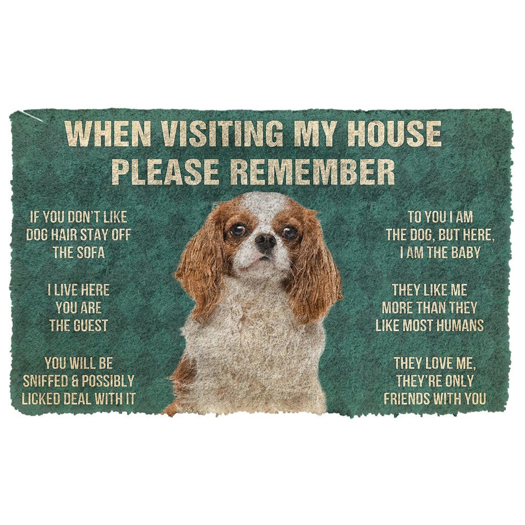 Gearhumans  Gearhuman 3D Please Remember Cavalier King Charles Spaniel Dogs House Rules Custom Doormat