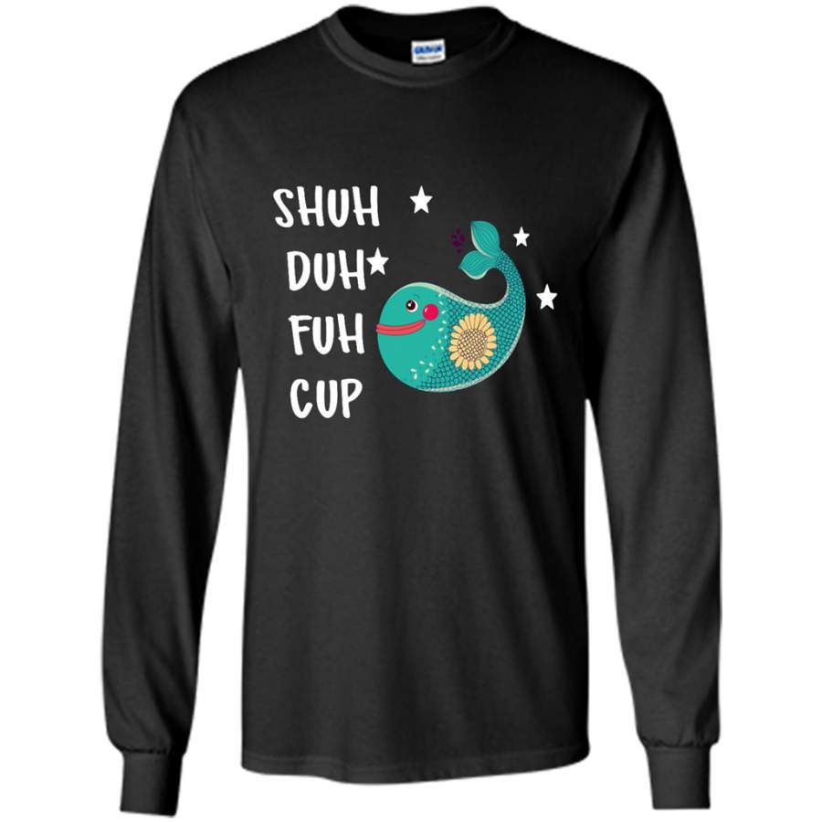 Shuh Duh Fuh Cup, Floral Shark – Gildan Long Sleeve Shirt