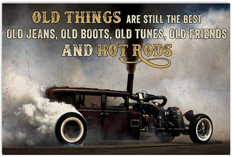 Vintage Car Old Things Are Still The Best Poster Art Print      Home Decor Gift For Men Women Family Friend On Birthday Xmas