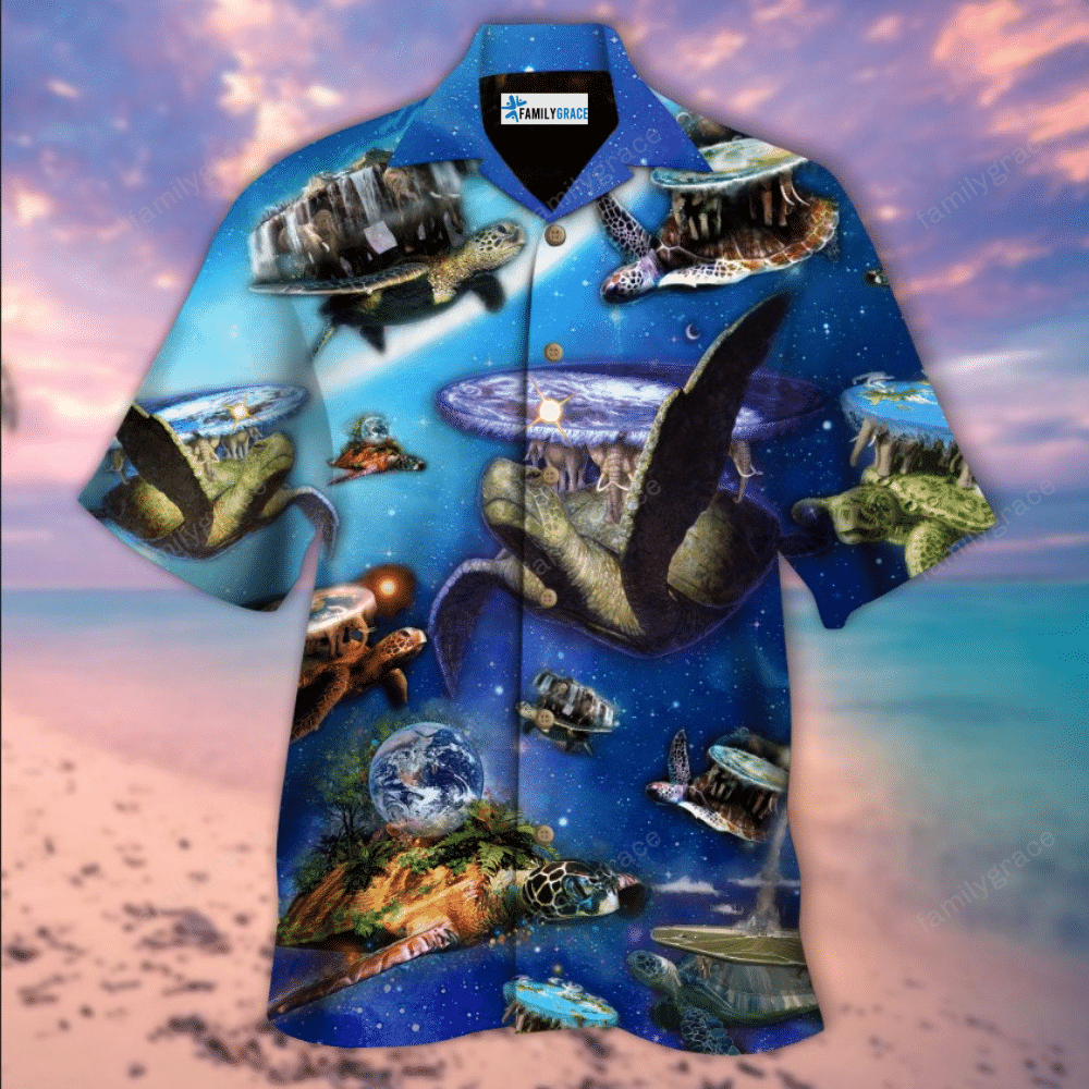 Turtle Flying Through Space Hawaiian Shirt Ht290404