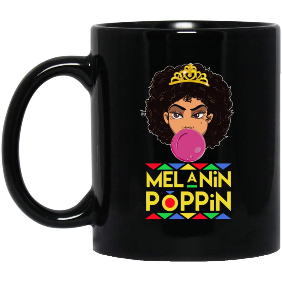 African American Coffee Mug Cute Black Girl Balloon Melanin Poppin 11oz – 15oz Black Mug