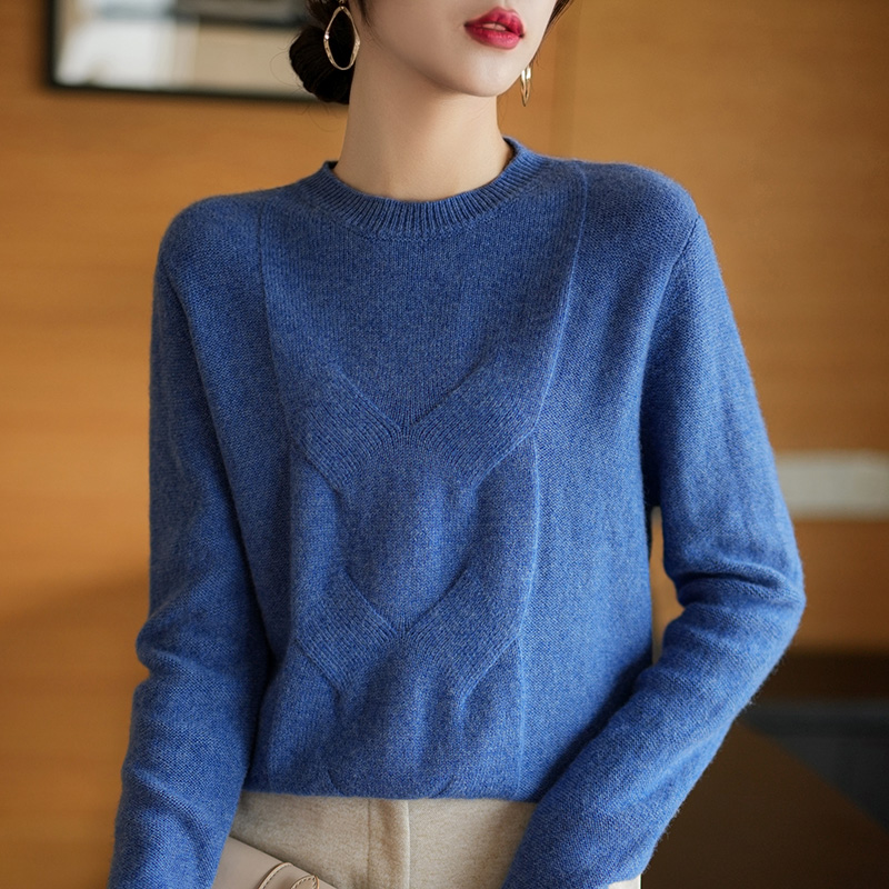 BELIARST 100% Merino Wool Sweater Women’s Crew Neck Pullover Autumn and Winter New Fashion Knitted Korean Bottoming Shirt Tops alx