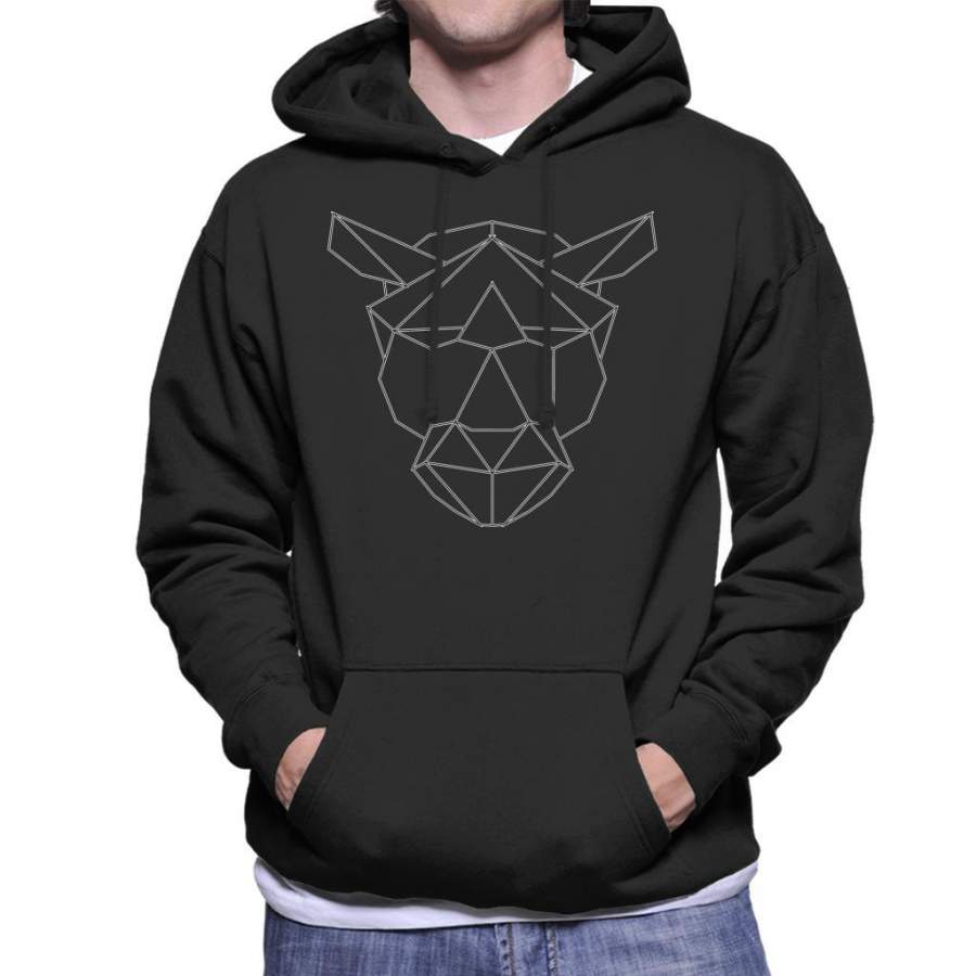 Geometric Graphic Tiger Men’s Hooded Sweatshirt