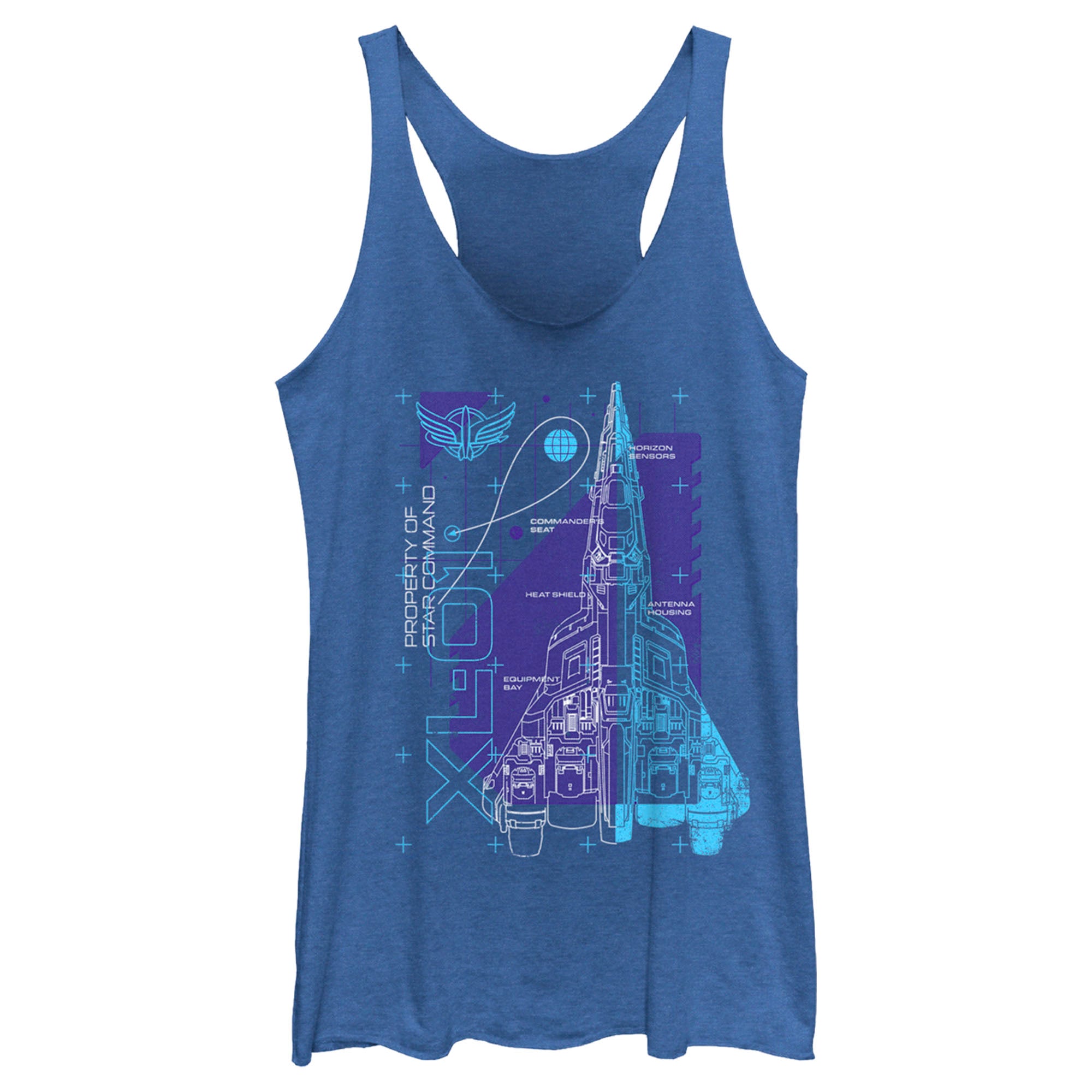 Women’S Lightyear Xl-01 Spaceship Blueprints Racerback Tank Top