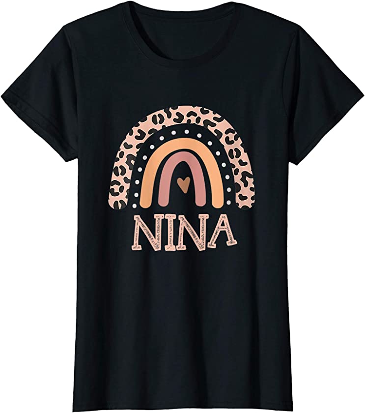 Womens Nina Life Leopard Rainbow Cheetah Print Nina Graphic T-Shirt