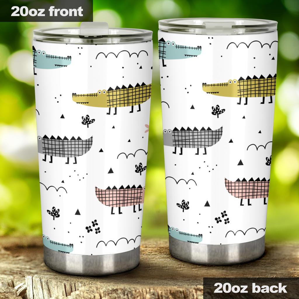 Cute Crocodile Pattern Tumbler