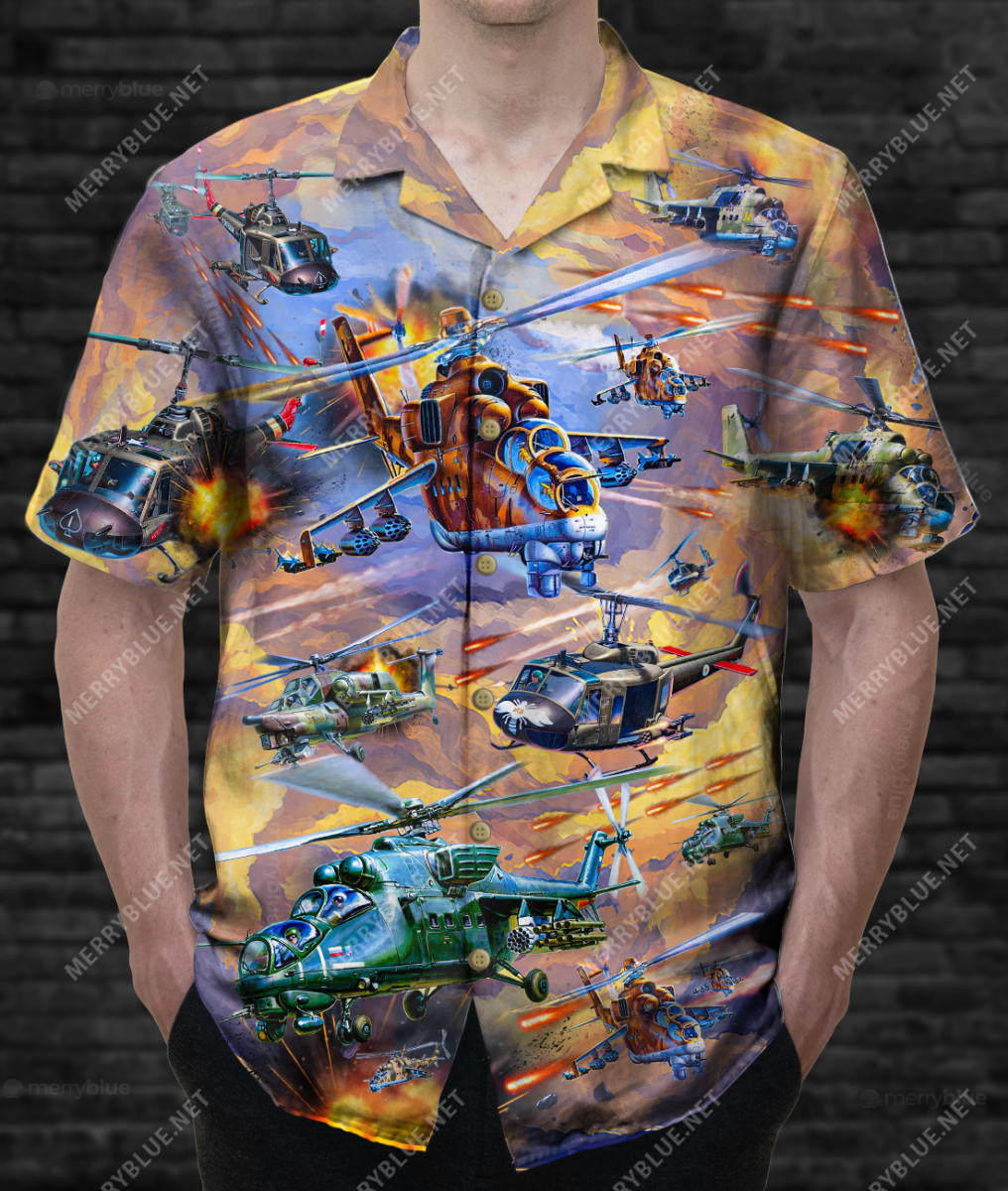 Never Underestimate An Old Man Who Flew In A Huey Unisex Hawaii Shirt Ha70930