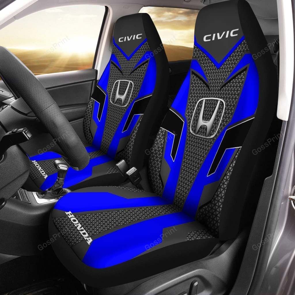 Honda Civic Car Seat Cover (Set Of 2) Ver 2 (Blue) Redditprint Store