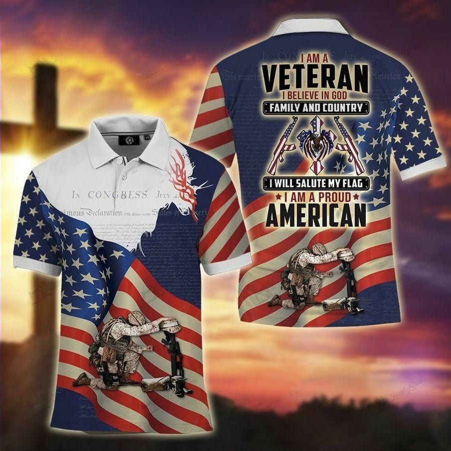 Jesus Christ And The American Veteran Polo Shirt - Sveltestyles Fashion