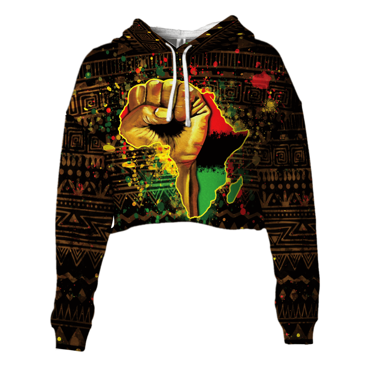 Wonder Print Hoodie – Black Power Croptop Hoodie