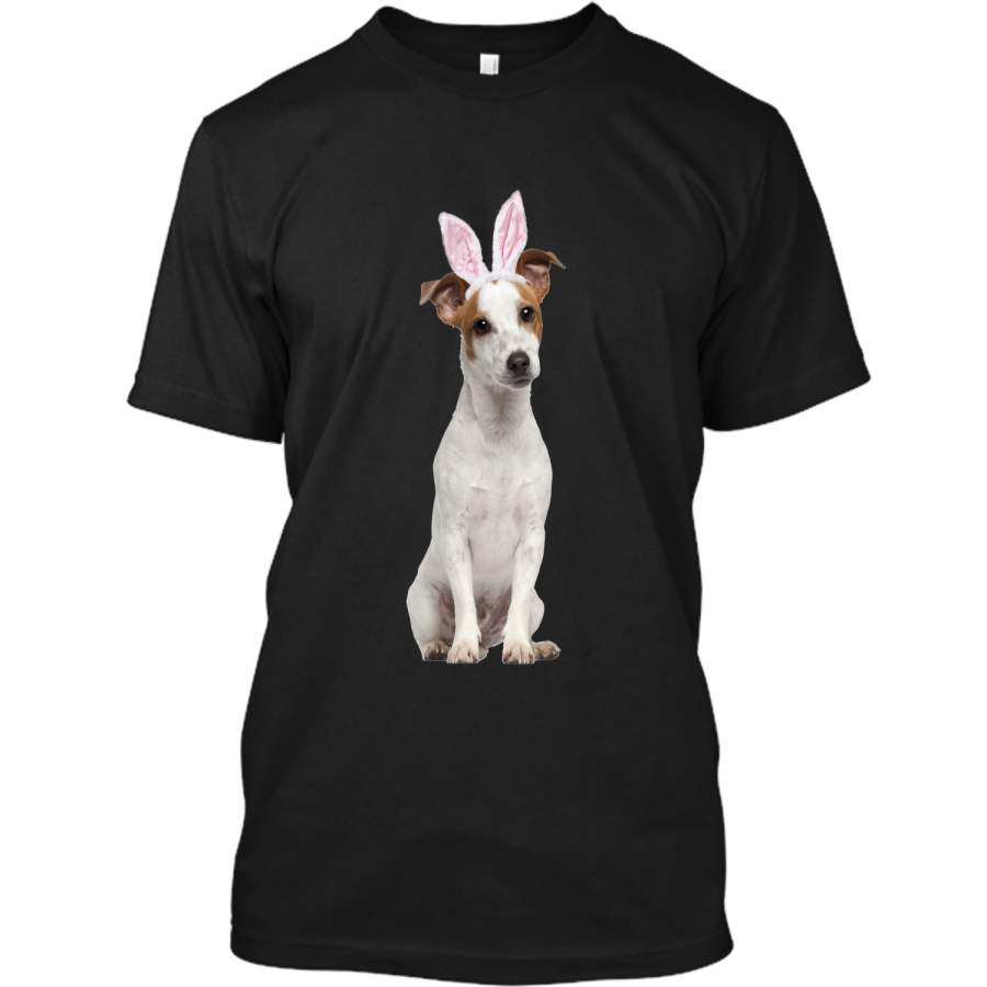 Jack Russell Wearing Easter Bunny Ears Dog T-Shirt Custom Ultra Cotton