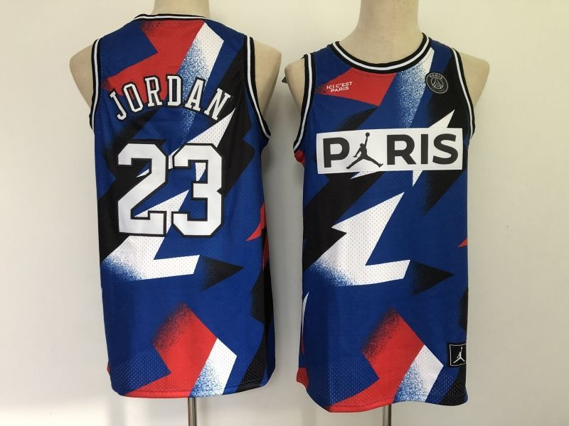 Chicago Bulls Michael Jordan #23 NBA Throwback Paris Blue Jersey