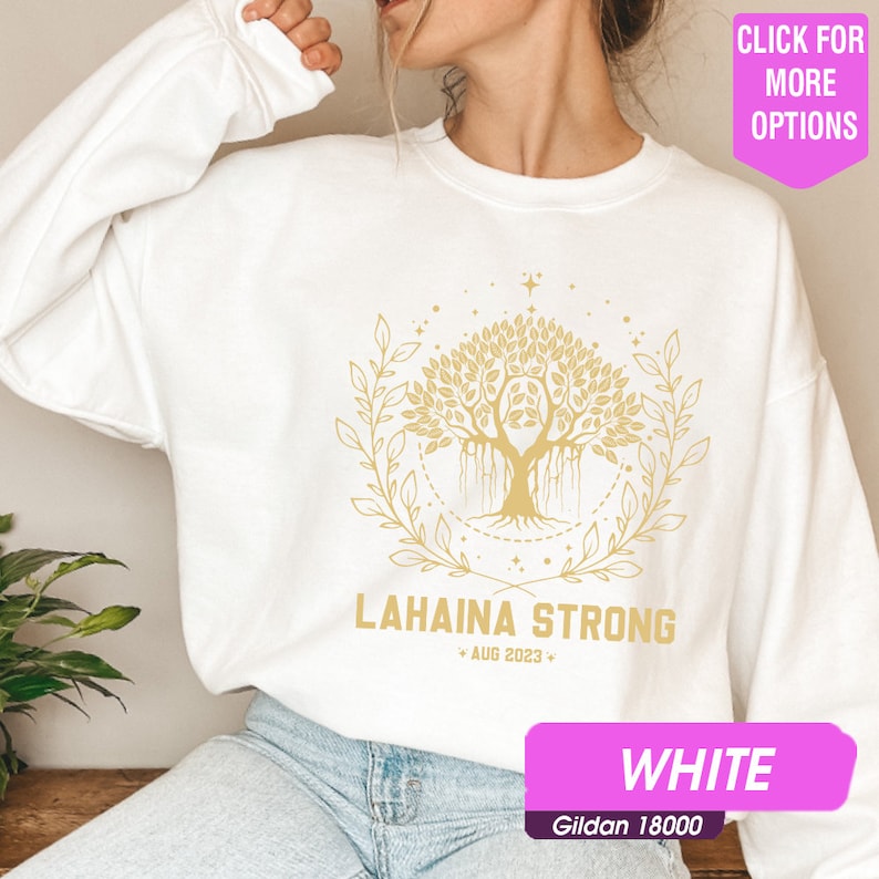 Golden Supportive Maui Strong Sweatshirt, 100% Profit To Donate To Food Bank Charity, Maui Support Sweatshirt, Lahaina Fires Sws1860