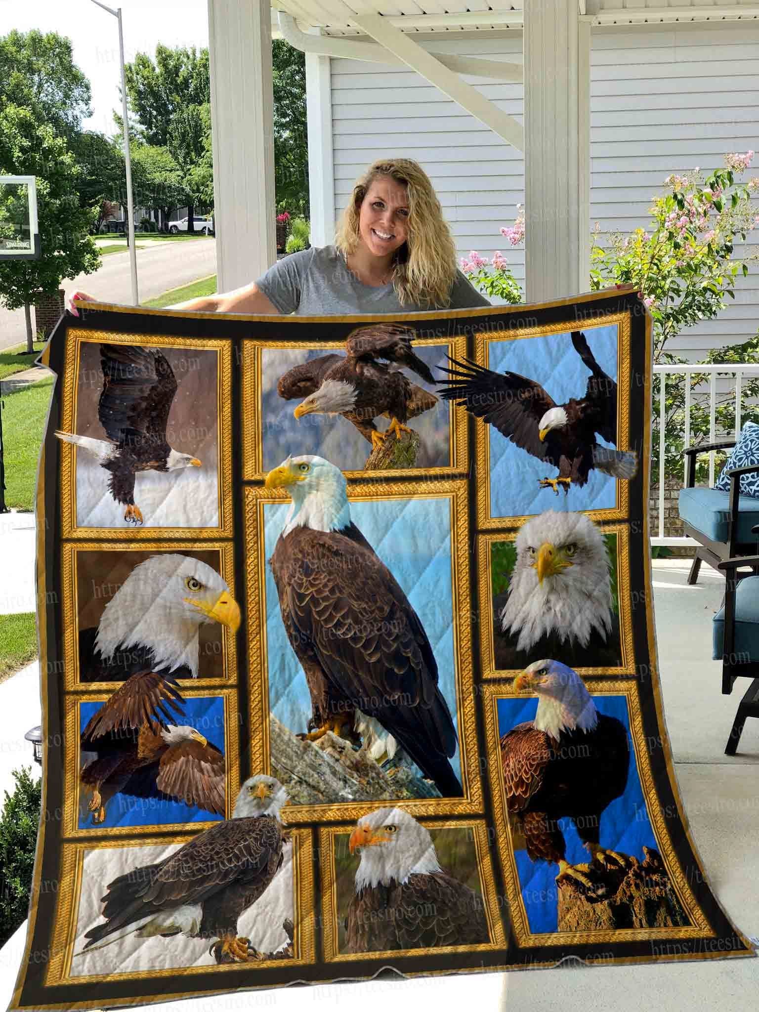 Eagle 3D Quilt Blanket Great Customized Blanket Gifts For Birthday Christmas Thanksgiving