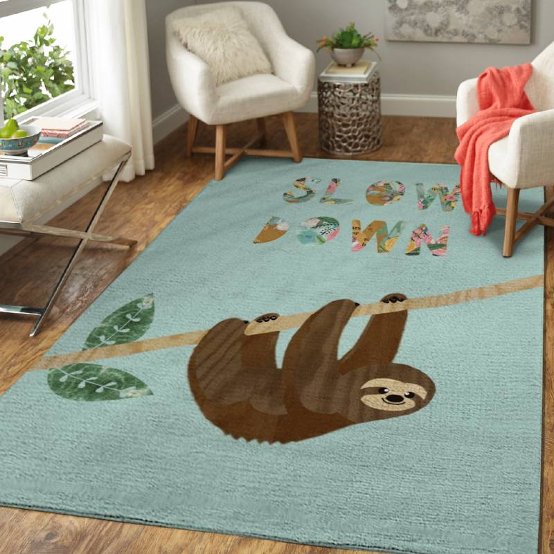 Slow Down Sloth – Animals Area Rug Carpet