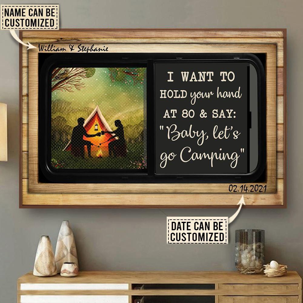 Aeticon Gifts Personalized Starry Camping Hold Your Hand Canvas Mom Dad Gift Home Decor